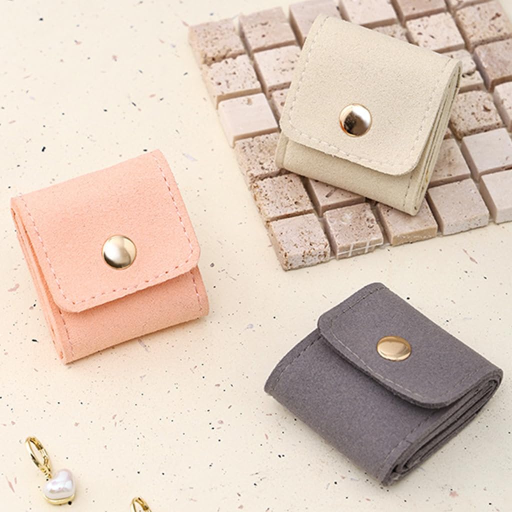 1Pcs Mini Travel Jewelry Bag with Buckle,Small Travel Jewelry Organizer Case,Foldable Jewelry Roll for Journey Rings, Necklaces, Earrings, Bracelets-Lightweight Jewelry Storage Organizer